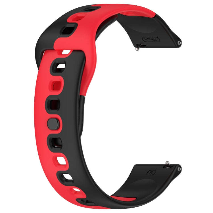 For Honor Watch GS 3i 22mm Double Color Silicone Watch Band(Black+Red)