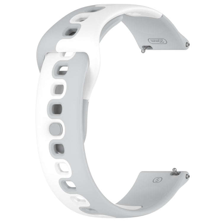 For Amazfit GTR 4 Pro 22mm Double Color Silicone Watch Band(Grey+White)
