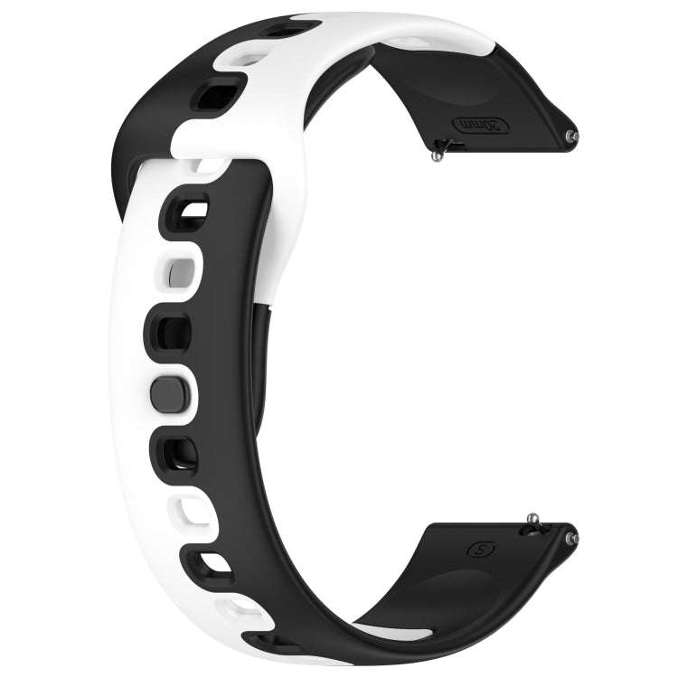 For SUUNTO 9 Peak Pro 22mm Double Color Silicone Watch Band(Black+White)