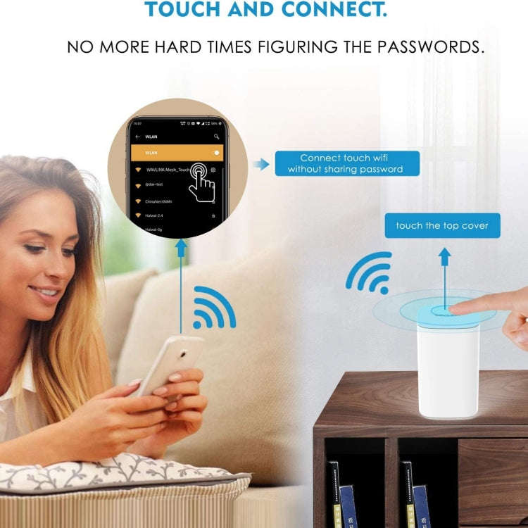 WAVLINK WN551K3 3pcs AC3000 WiFi Wireless Repeater Built-in Antenna Tri-Band Mesh Wireless Router...
