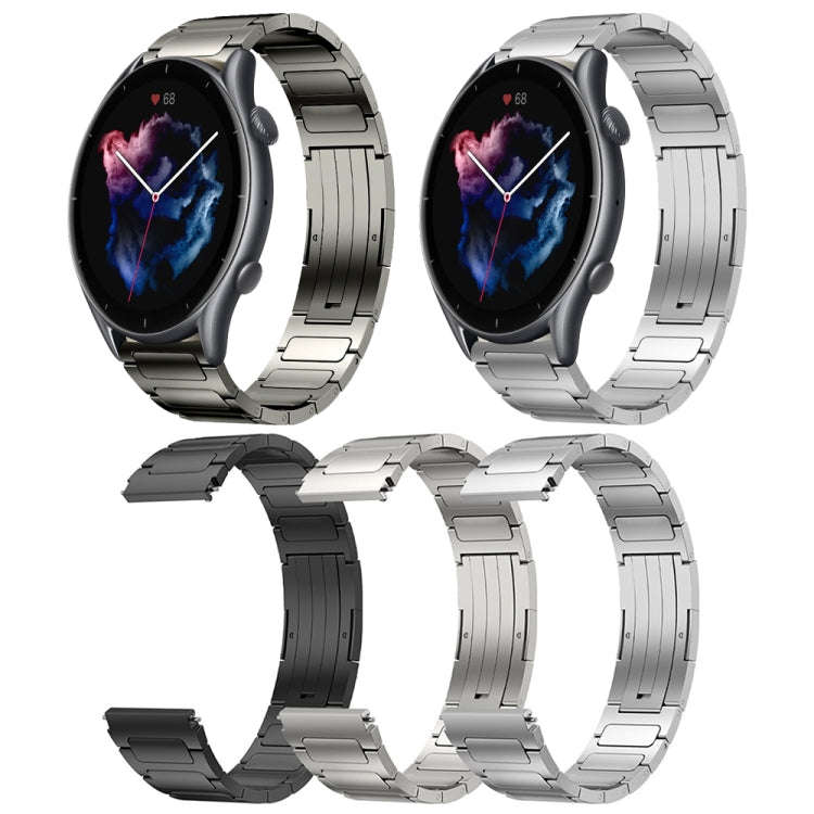 For Amazfit GTR 4 22mm I-Shaped Titanium Alloy Watch Band(Black)