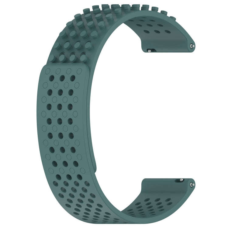 For Garmin Forerunner 645 20mm Holes Breathable 3D Dots Silicone Watch Band(Olive Green)