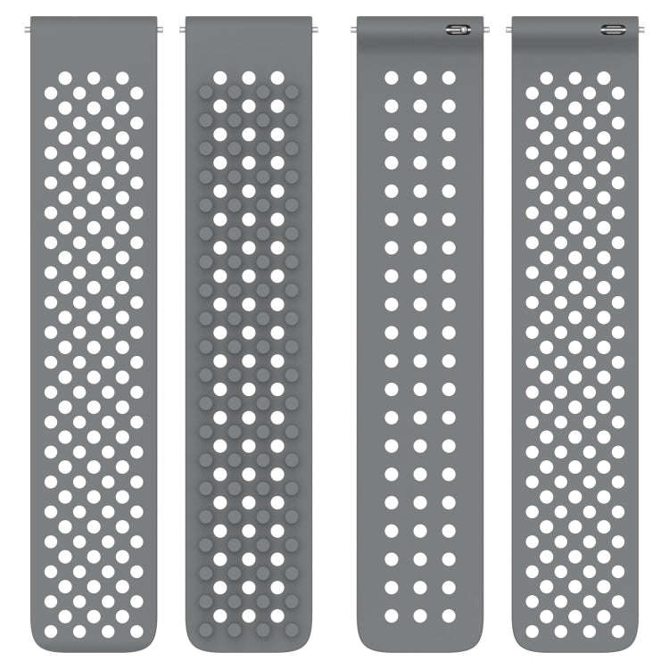 For Garmin Venu 20mm Holes Breathable 3D Dots Silicone Watch Band(White+Grey)