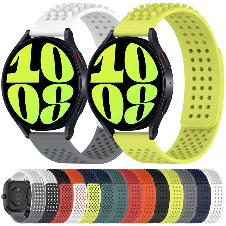 For Samsung Galaxy Watch Active 2 40mm 20mm Holes Breathable 3D Dots Silicone Watch Band(Grey)