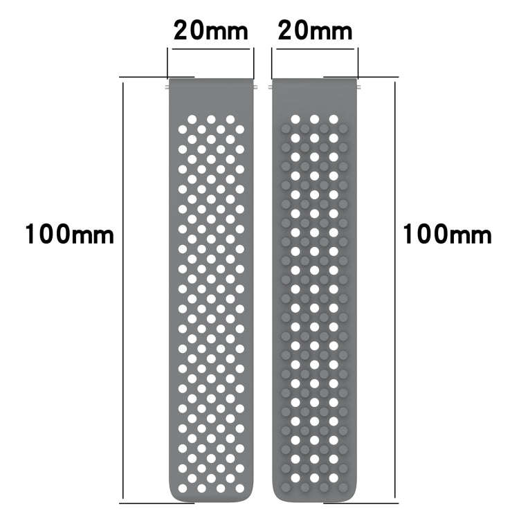 For Samsung Galaxy Watch Active 2 40mm 20mm Holes Breathable 3D Dots Silicone Watch Band(Grey)