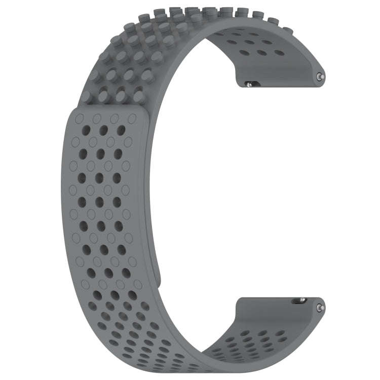For Amazfit GTS 3 20mm Holes Breathable 3D Dots Silicone Watch Band(Grey)