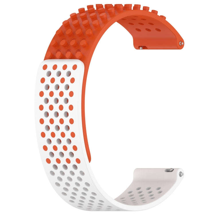 For Amazfit Pop 20mm Holes Breathable 3D Dots Silicone Watch Band(Orange+White)