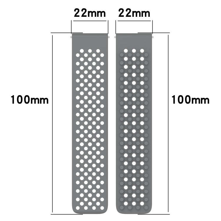 For Amazfit 3 22mm Holes Breathable 3D Dots Silicone Watch Band(Black)