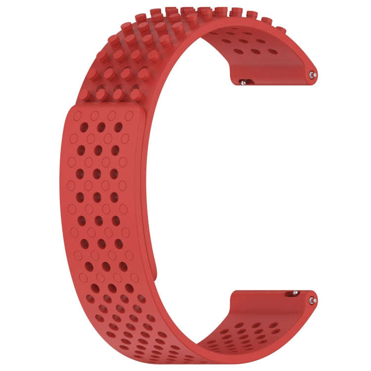For Samsung Gear S3 Frontier 22mm Holes Breathable 3D Dots Silicone Watch Band(Red)