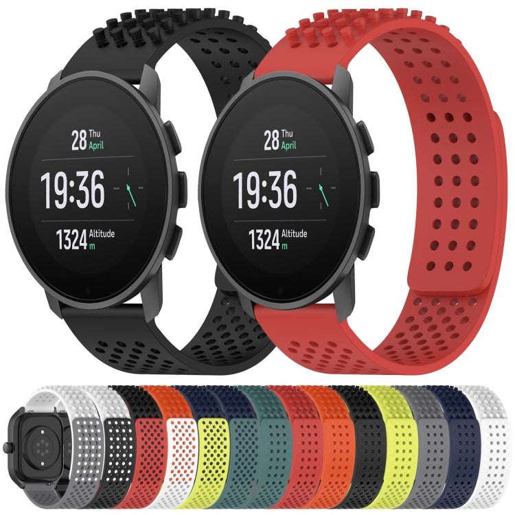 For SUUNTO 5 Peak 22mm Holes Breathable 3D Dots Silicone Watch Band(Grey)