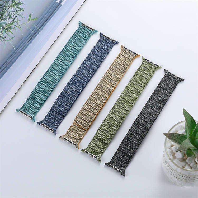 For Apple Watch 7 41mm Denim Magnetic Watch Band(Cyan)