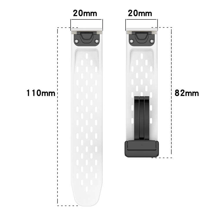 For Garmin Fenix 6S Hole Folding Buckle 20mm Silicone Watch Band(Midnight Blue)