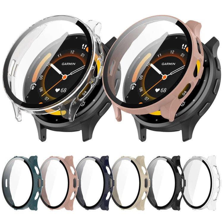 For Garmin Venu 3 PC + Tempered Film Integrated Watch Protective Case(Ivory White)