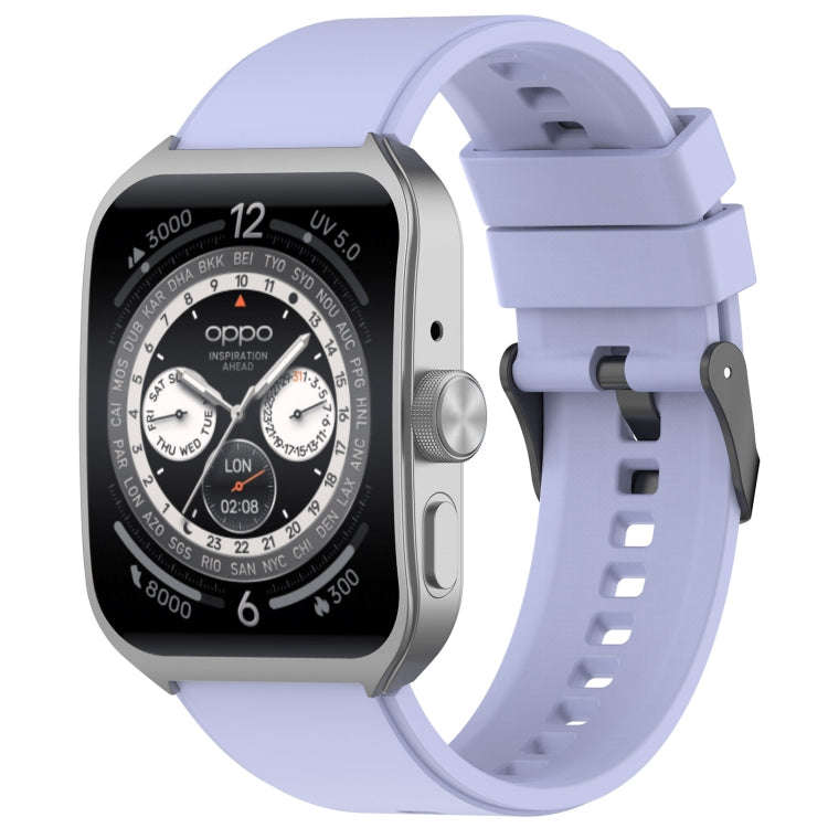 For OPPO Watch 4 Pro 22mm Solid Color Silicone Watch Band(Purple)