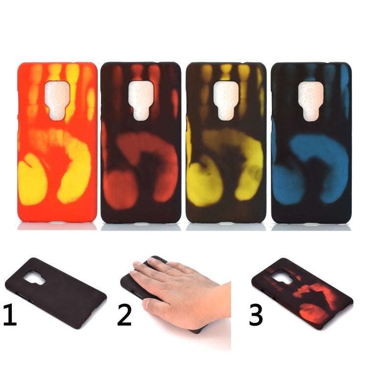 Paste Skin + PC Thermal Sensor Discoloration Case for Huawei Mate 20(Black red)