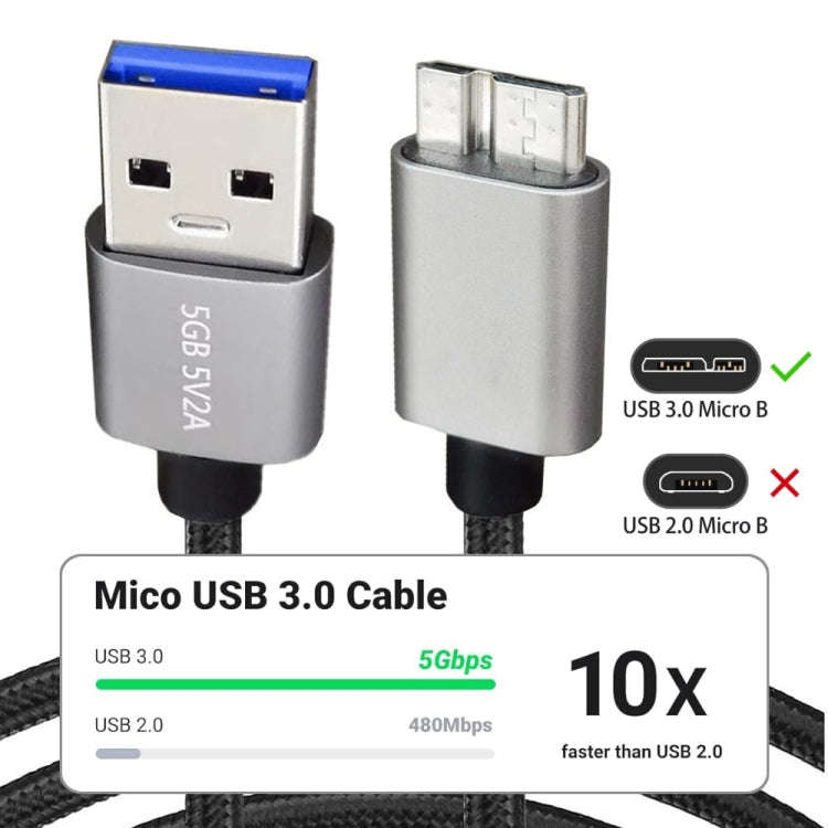 JUNSUNMAY USB 3.0 Male to Micro-B Cord Cable Compatible with Samsung Camera Hard Drive, Length:0.3m