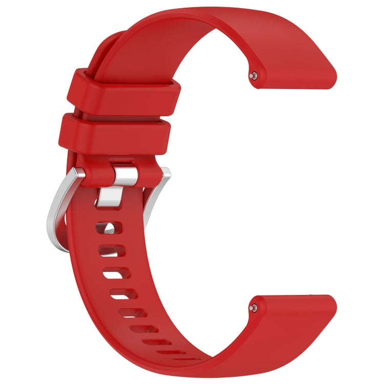 For Huawei Watch 4 22mm Liquid Glossy Silver Buckle Silicone Watch Band(Red)