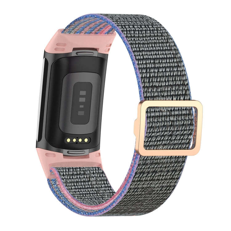 For Fitbit Charge 6 Elastic Nylon Braid Watch Band(Pink)