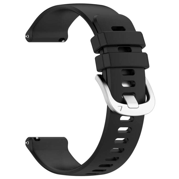 For Samsung Galaxy 4 / 4 Classic Liquid Glossy Silver Buckle Silicone Watch Band(Black)