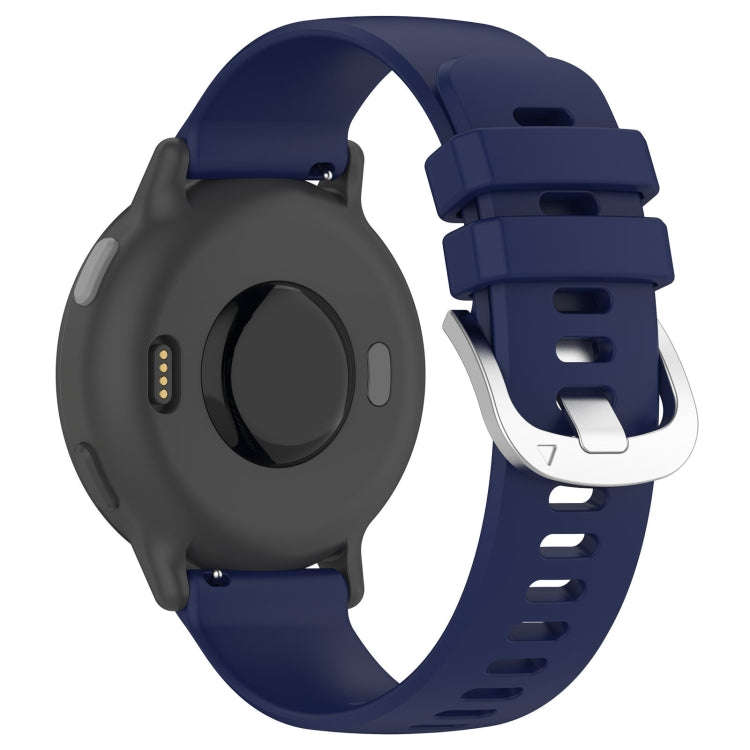 For Samsung Galaxy 4 / 4 Classic Liquid Glossy Silver Buckle Silicone Watch Band(Dark Blue)