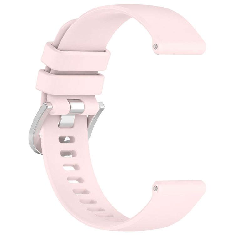 For Samsung Galaxy 5 / 5 Pro Liquid Glossy Silver Buckle Silicone Watch Band(Pink)