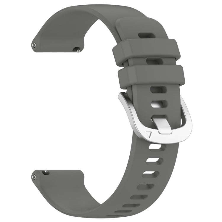 For Amazfit GTS 3 20mm Liquid Glossy Silver Buckle Silicone Watch Band(Gray)