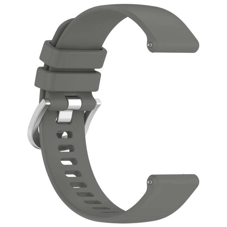 For Amazfit GTS 3 20mm Liquid Glossy Silver Buckle Silicone Watch Band(Gray)