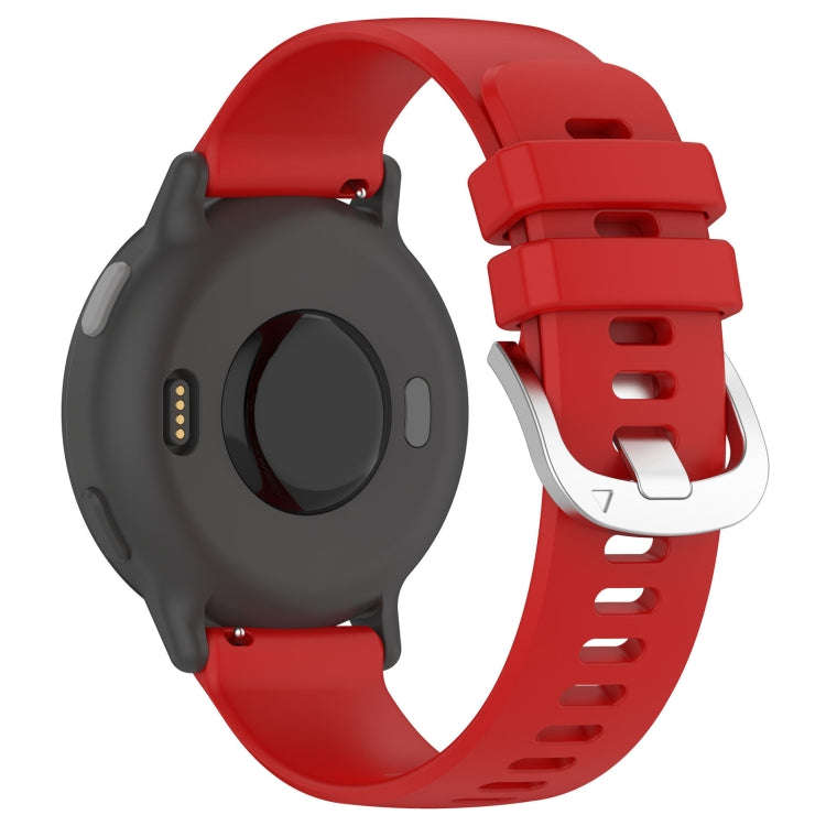 For Amazfit Pop Pro / Pop / Bip U 20mm Liquid Glossy Silver Buckle Silicone Watch Band(Red)