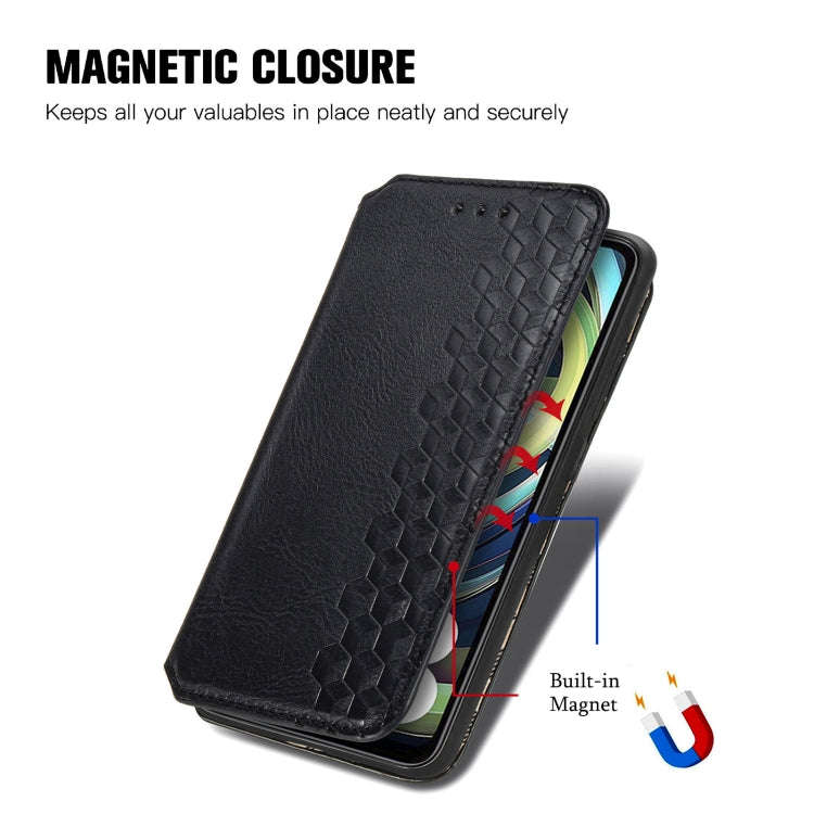 For Xiaomi Redmi A3 Cubic Grid Pressed Magnetic Leather Phone Case(Black)