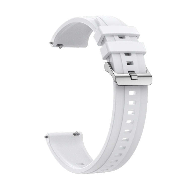 For Huawei Watch 4 Pro Tire Pattern Silver Buckle Silicone Watch Band(White)