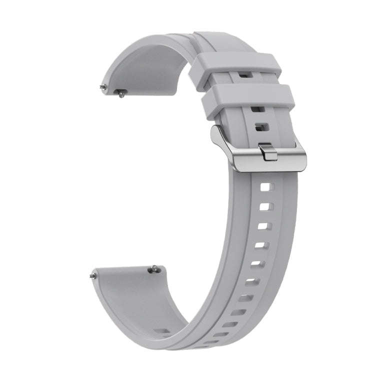 For Huawei Watch GT3 Pro 46mm Tire Pattern Silver Buckle Silicone Watch Band(Light Gray)