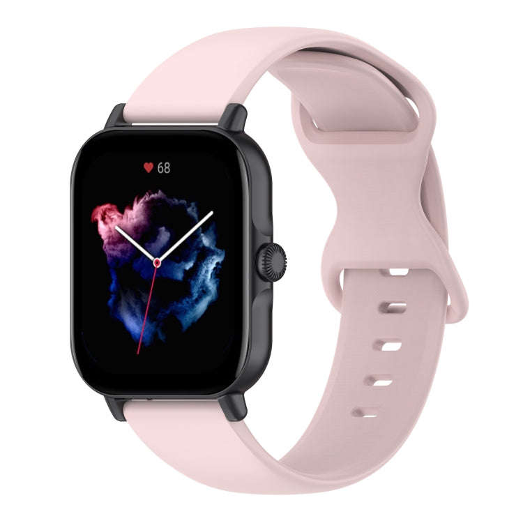 For Amazfit Active S Butterfly 8-shaped Buckle Silicone Watch Band(Rose Pink)