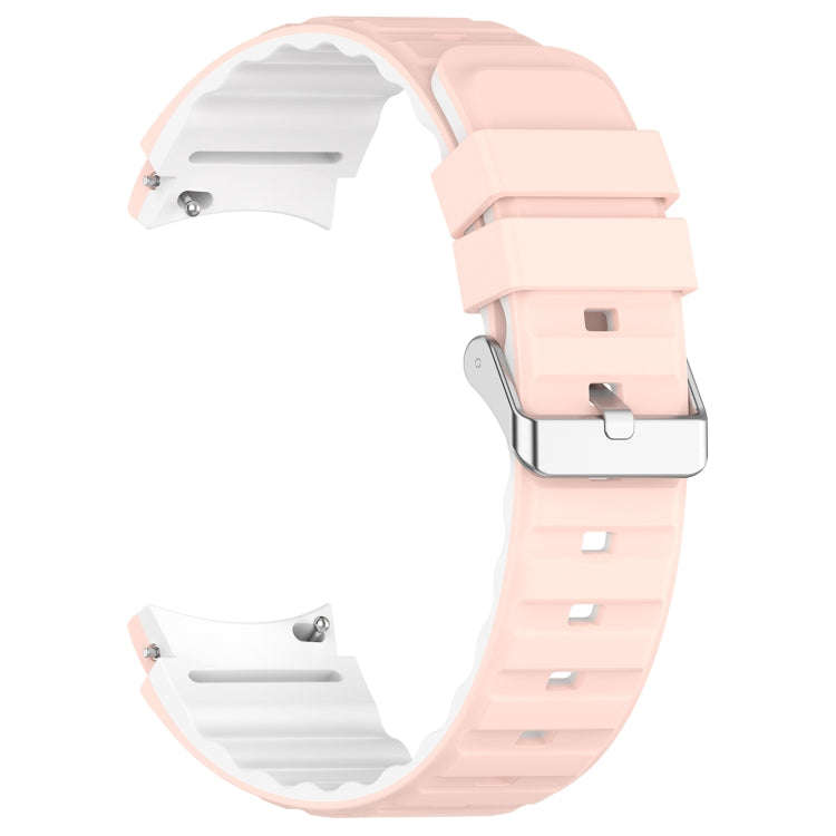 For Samsung Galaxy Watch 3 41mm Two Color Horizontal Silicone Watch Band(Pink White)