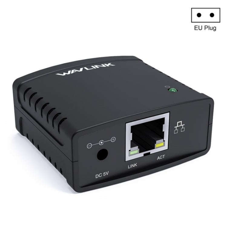 WAVLINK NU72P11 100Mbps Network Print Server USB 2.0 Network Printer Power Adapter(EU Plug)