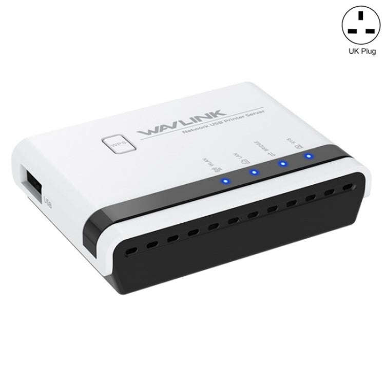 WAVLINK NU516U1 USB2.0 Wireless Printer Server With 10 / 100Mbps LAN / Bridge WiFi(UK Plug)