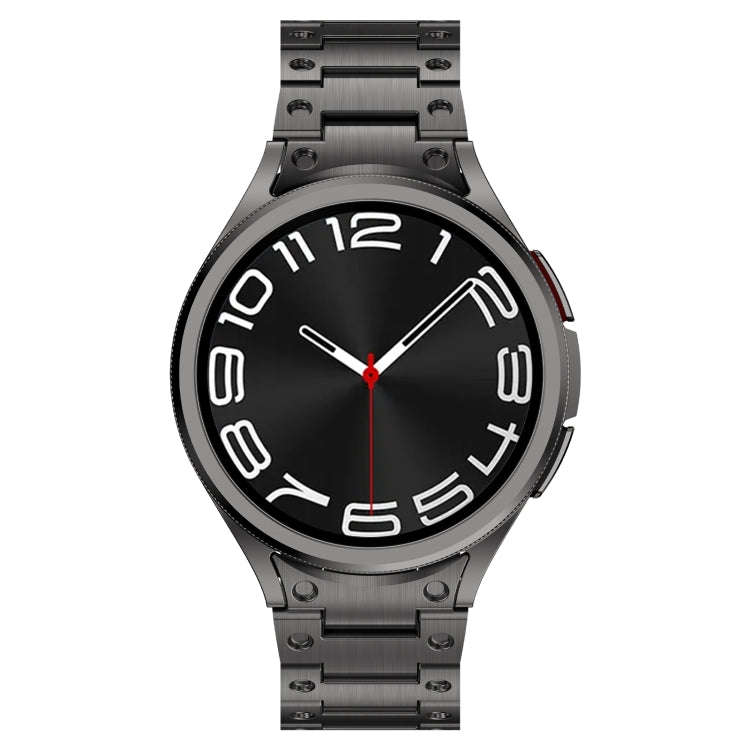 For Samsung Galaxy Watch 5 Pro Dual Circle Curved Connection Stainless Steel Watch Band(Gray)