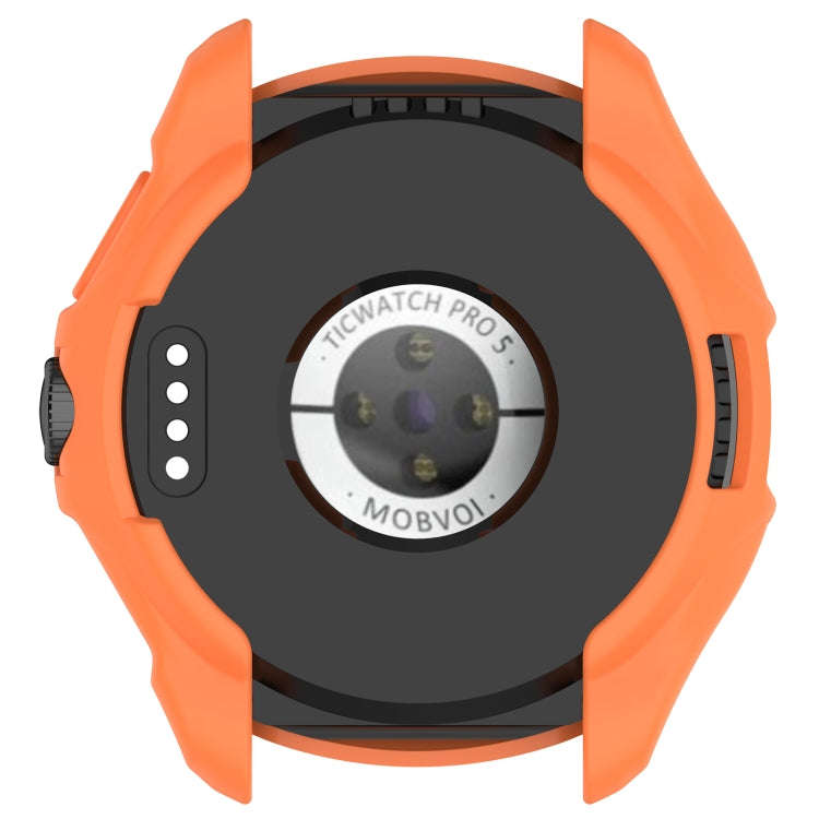 For Ticwatch Pro 5 Armored Semi-Enclosed TPU Watch Protective Case(Black)