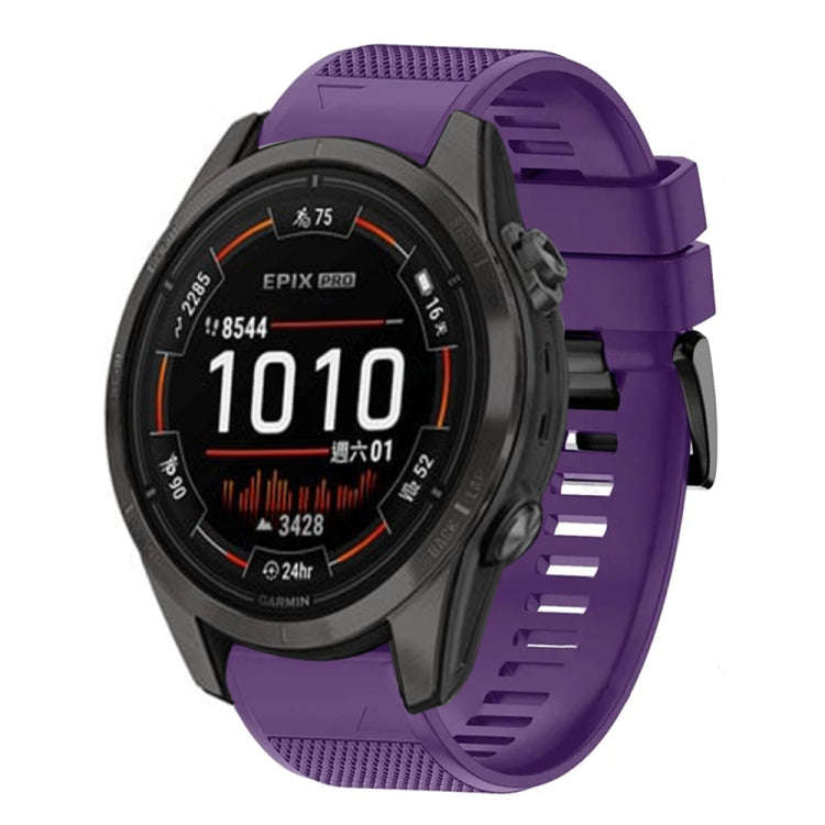 For Garmin Epix Pro 47mm Quick Release 22mm Silicone Watch Band(Purple)
