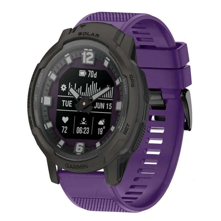 For Garmin Instinct Crossover Solar Quick Release 22mm Silicone Watch Band(Purple)