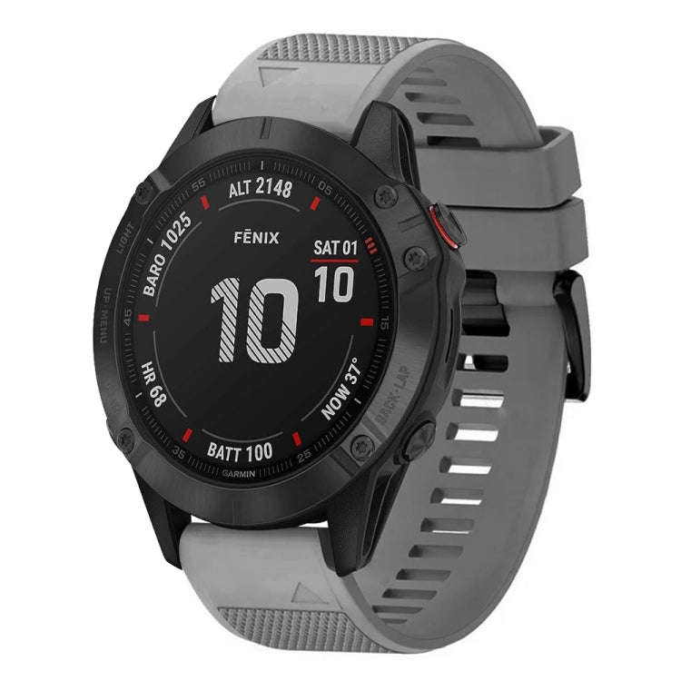 For Garmin Fenix 6 Pro Quick Release 22mm Silicone Watch Band(Grey)