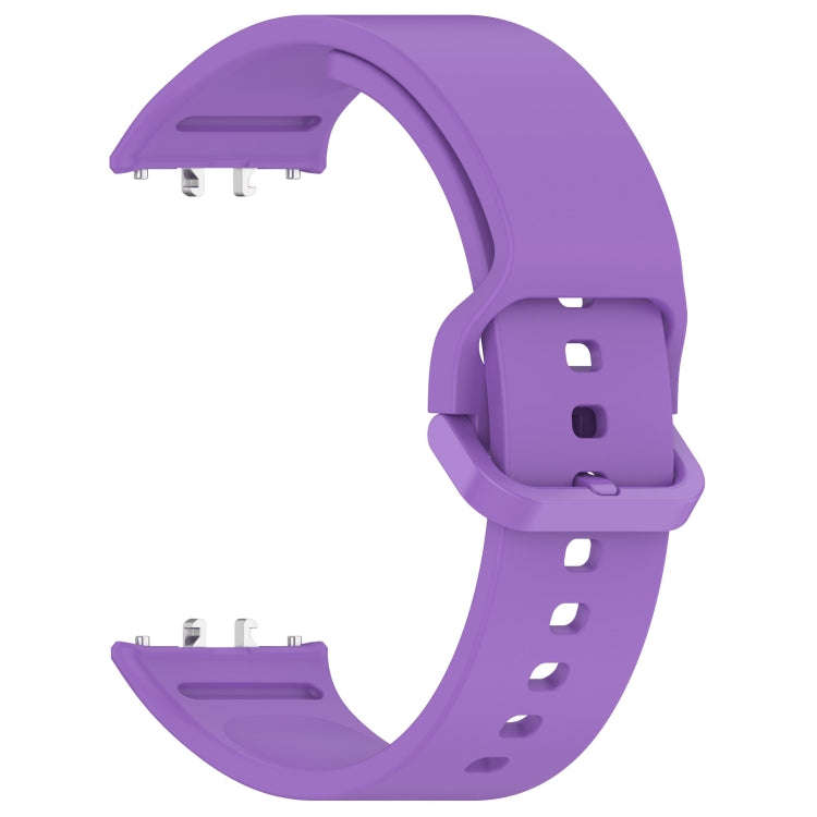 For Samsung Galaxy Fit 3 Solid Color Colorful Buckle Silicone Watch Band(Purple)