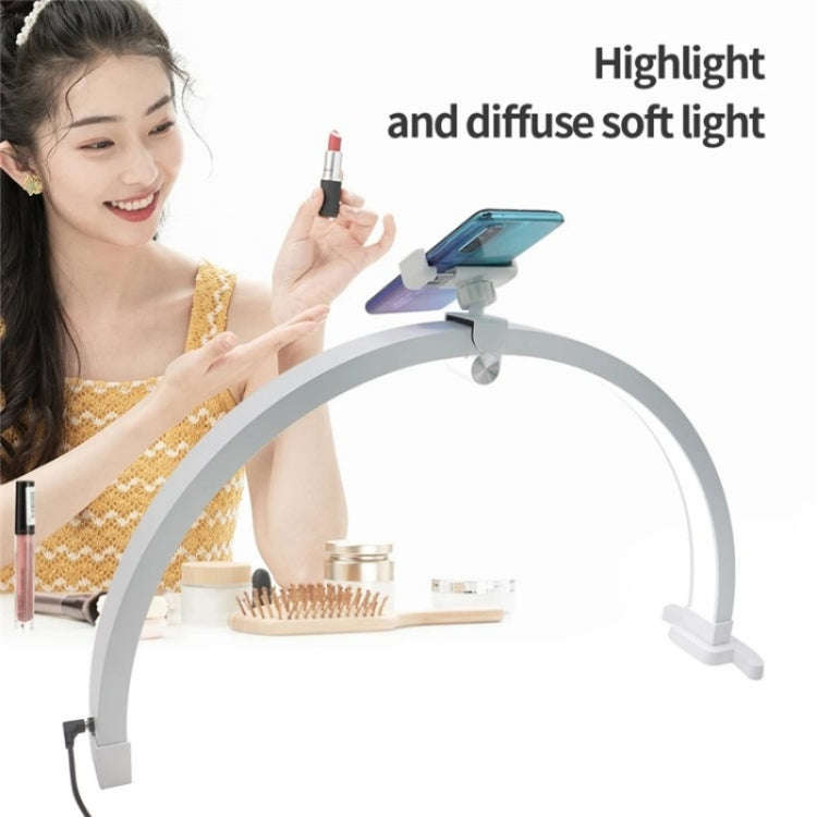M12X Foldable LED Half Moon Lamp Touch Control Nail Art Lamp, Length: 56cm(AU Plug)