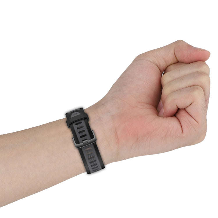 For Amazfit GTR 4 Pro 22mm Two-Color Textured Silicone Watch Band(White+Grey)
