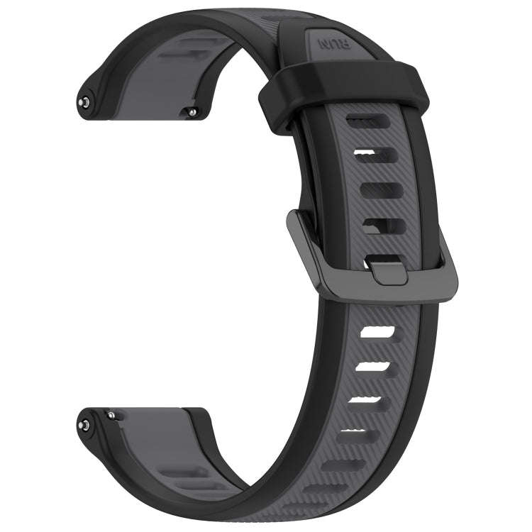 For Huawei Watch 4 Pro 22mm Two Color Textured Silicone Watch Band(Grey+Black)