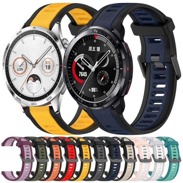 For Huawei GT2 Pro 22mm Two Color Textured Silicone Watch Band(Grey+Black)
