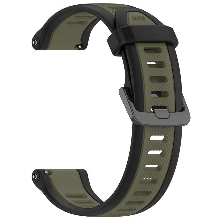 For Amazfit Pop Pro 20mm Two-Color Textured Silicone Watch Band(Green+Black)