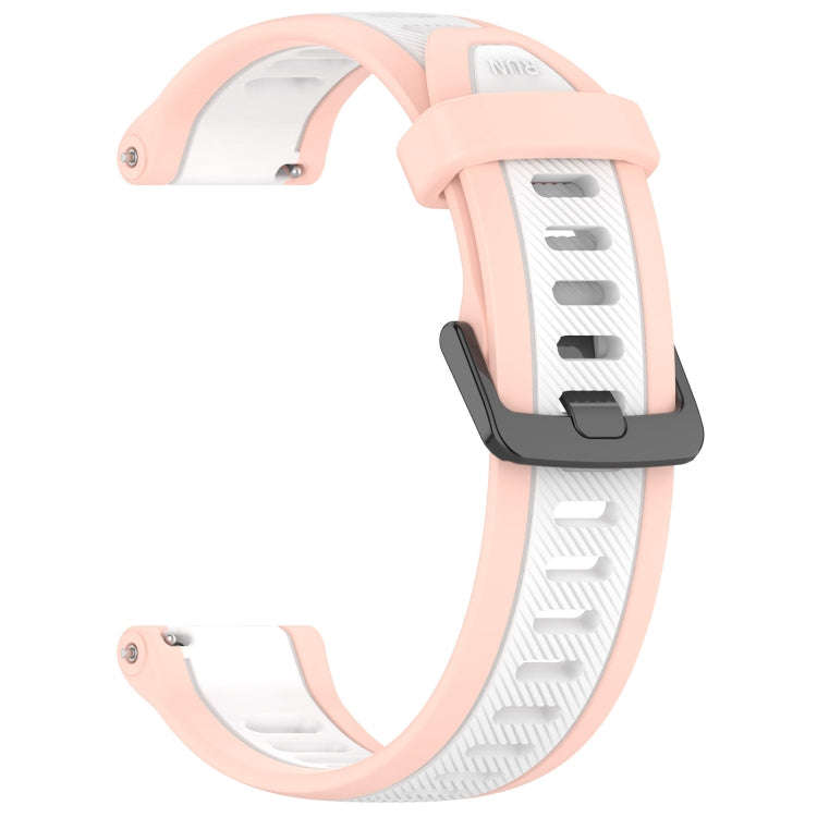 For Amazfit Bip 3 Pro 20mm Two-Color Textured Silicone Watch Band(White+Pink)
