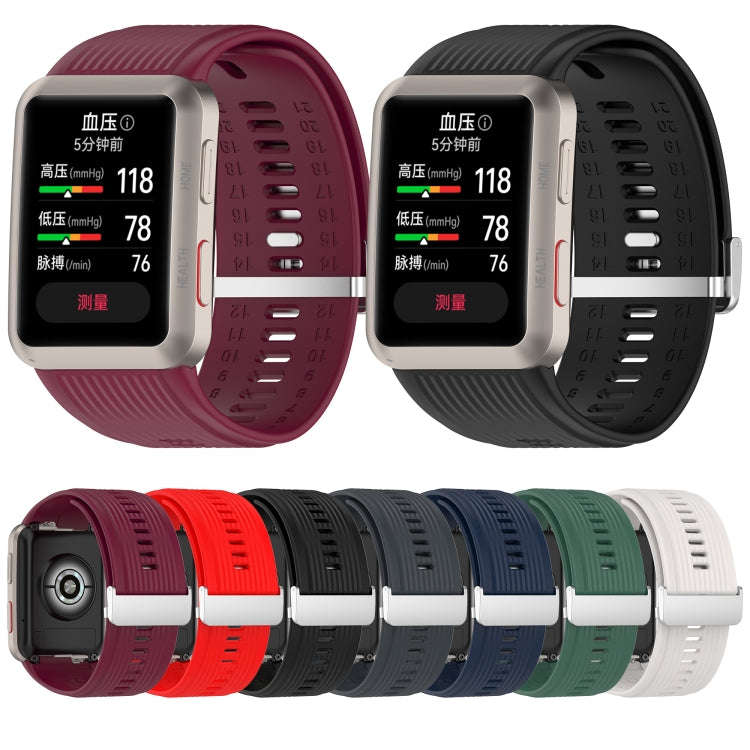 For Huawei Watch D Blood Pressure Watch Silicone Watch Band(Dark Grey)