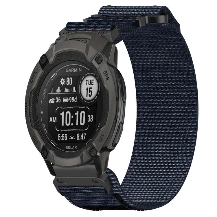 For Garmin  Instinct 2 Solar 22mm Nylon Hook And Loop Fastener Watch Band(Blue)