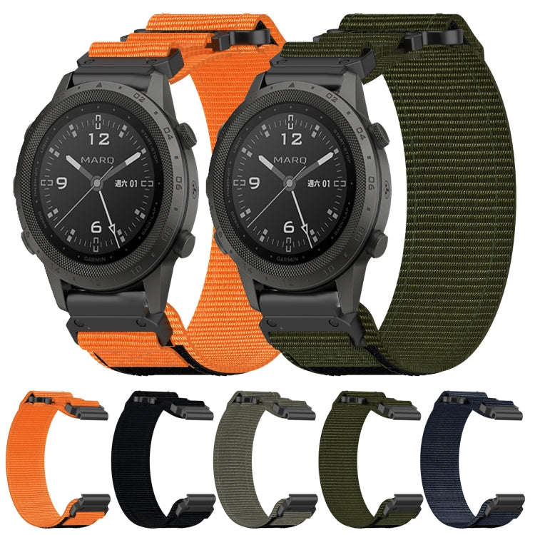 For Garmin MARQ Aviator Gen 2 22mm Nylon Hook And Loop Fastener Watch Band(Army Green)